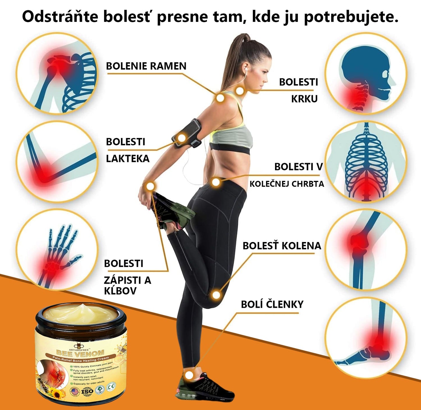 🍀🍀ArthroFree™ Krém proti bolesti kostí s obsahom včelieho jedu🐝(Najmä pre starších dospelých a odporúčané AAOS) x